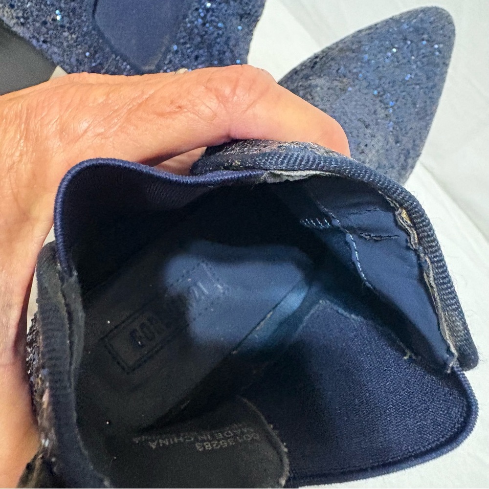 Forever 21 Chelsea Sparkling Blue Ankle Boots size 6 - Picture 6 of 11